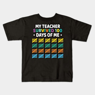 My Teacher Survived 100 Days Of Me, Funny 100th Day Of School Gift Kids T-Shirt